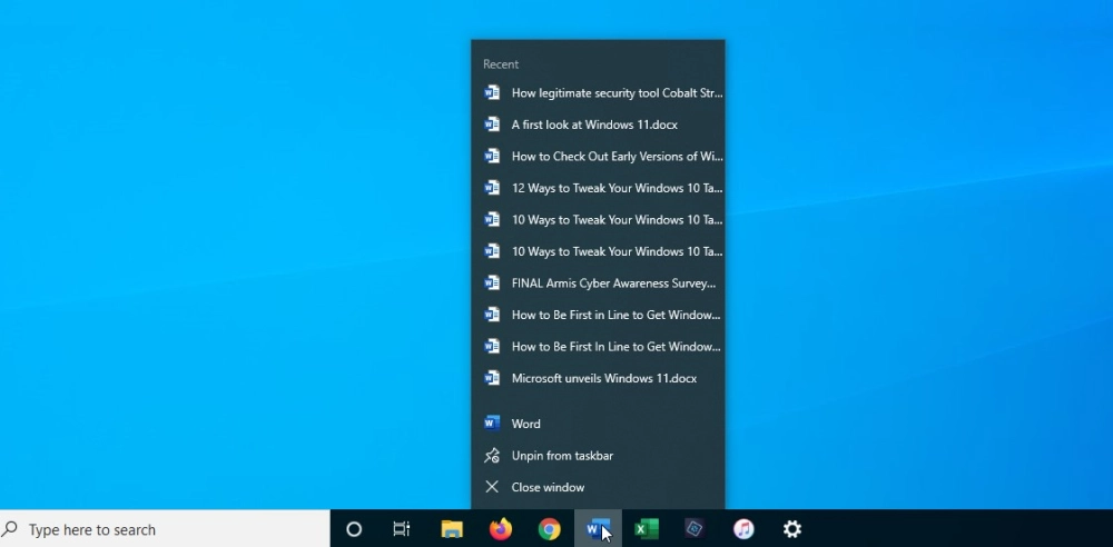 Taskbar tối ưu cho hiệu suất